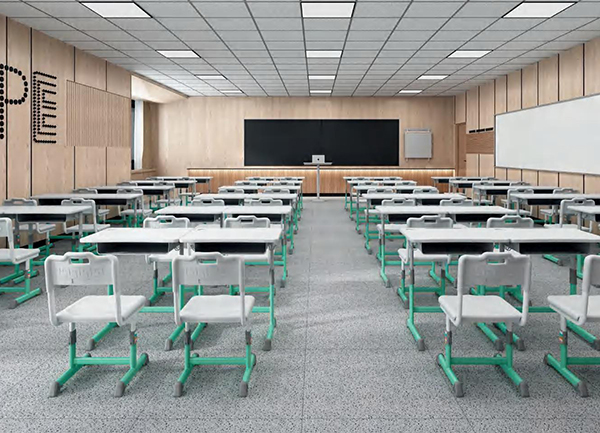 2021-多功能单人课桌椅-木星系列-粉色直播家具